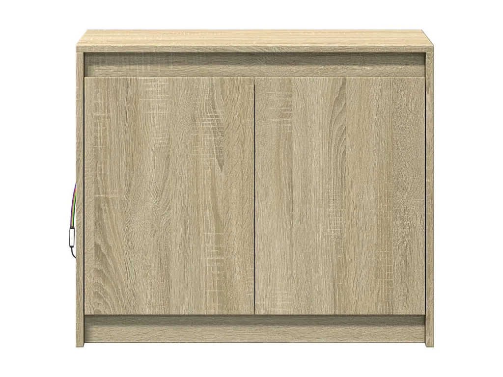 Dressoir met LED 72x34x61 cm bewerkt hout sonoma eikenkleurig