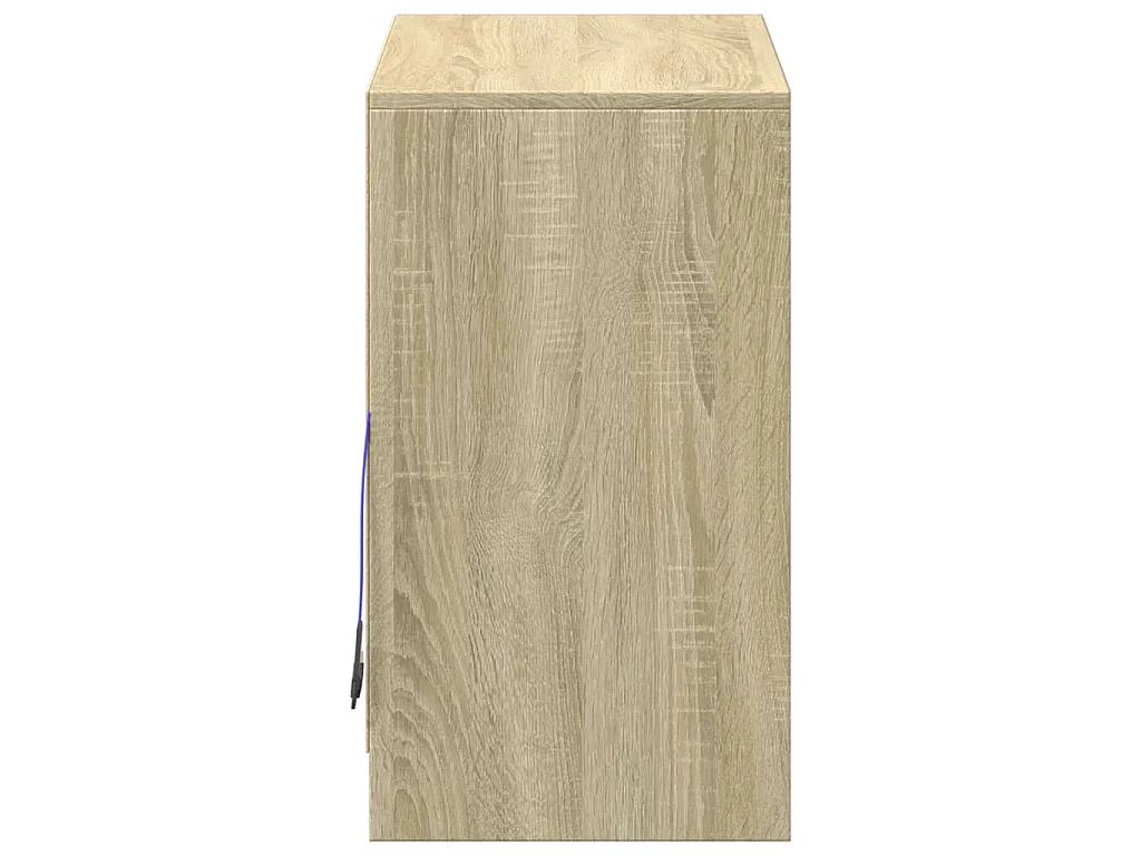 Dressoir met LED 72x34x61 cm bewerkt hout sonoma eikenkleurig
