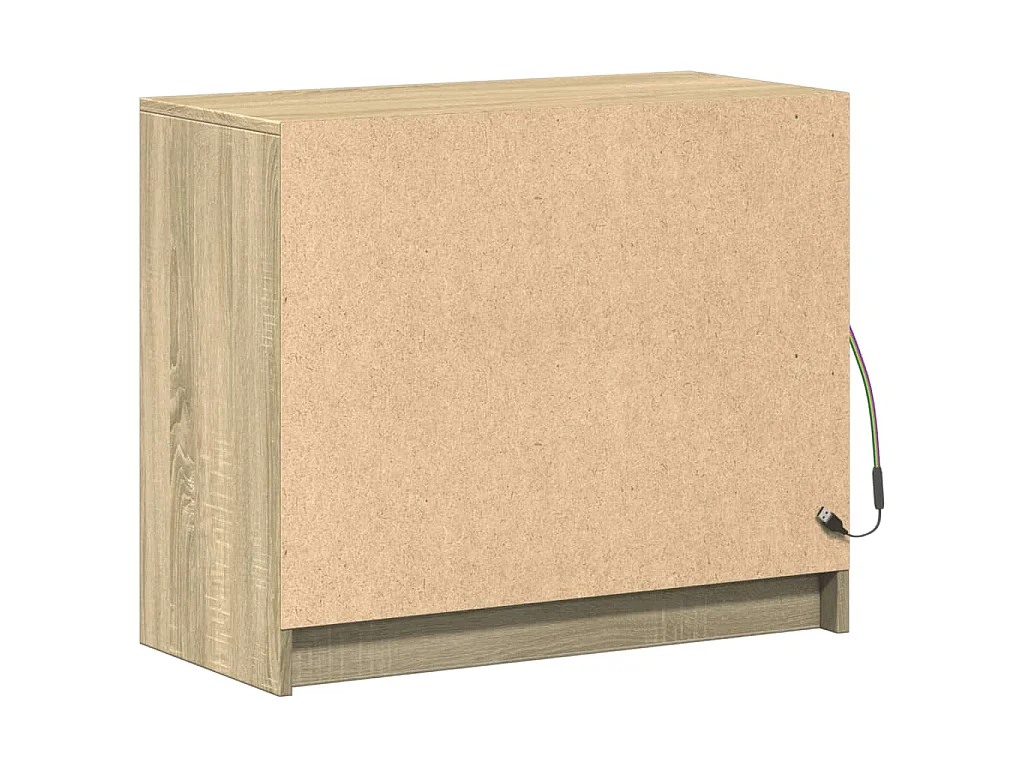 Dressoir met LED 72x34x61 cm bewerkt hout sonoma eikenkleurig