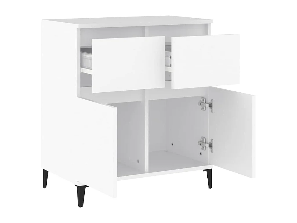 Dressoir 60x35x70 cm bewerkt hout wit