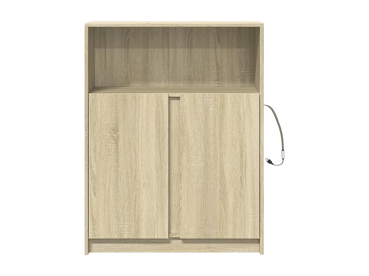 LED-Sideboard Sonoma-Eiche 77x34x100 cm Holzwerkstoff