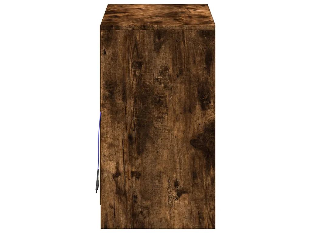 Dressoir met LED 72x34x61 cm bewerkt hout gerookt eikenkleurig