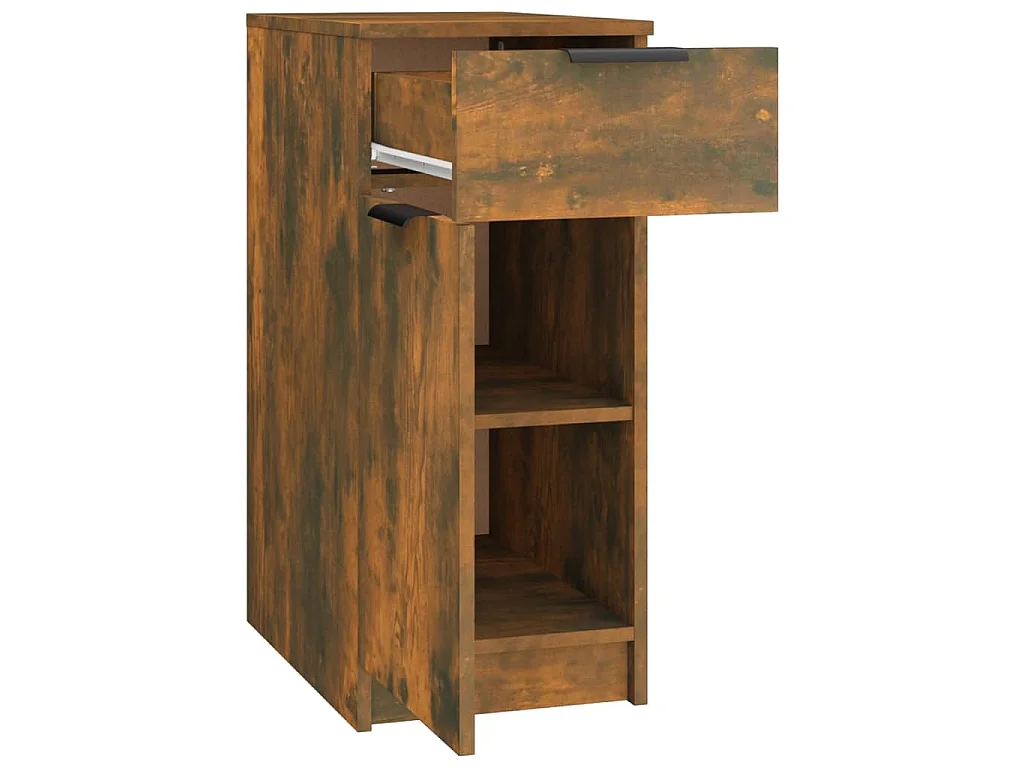 Bureaukast 33,5x50x75 cm bewerkt hout gerookt eikenkleurig