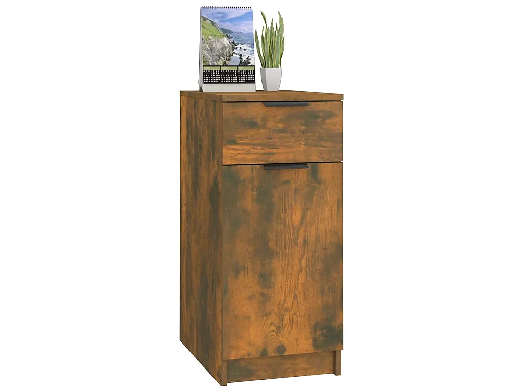 Armoire de bureau Chêne fumé 33,5x50x75 cm Bois d'ingénierie