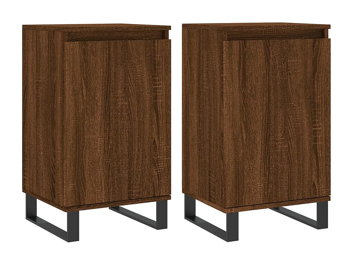 Buffets 2 pcs chêne marron 40x35x70 cm bois d'ingénierie