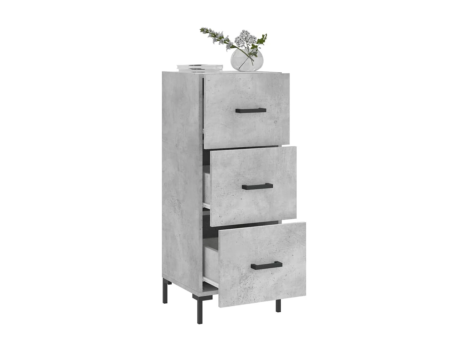 Dressoir 34,5x34x90 cm bewerkt hout betongrijs