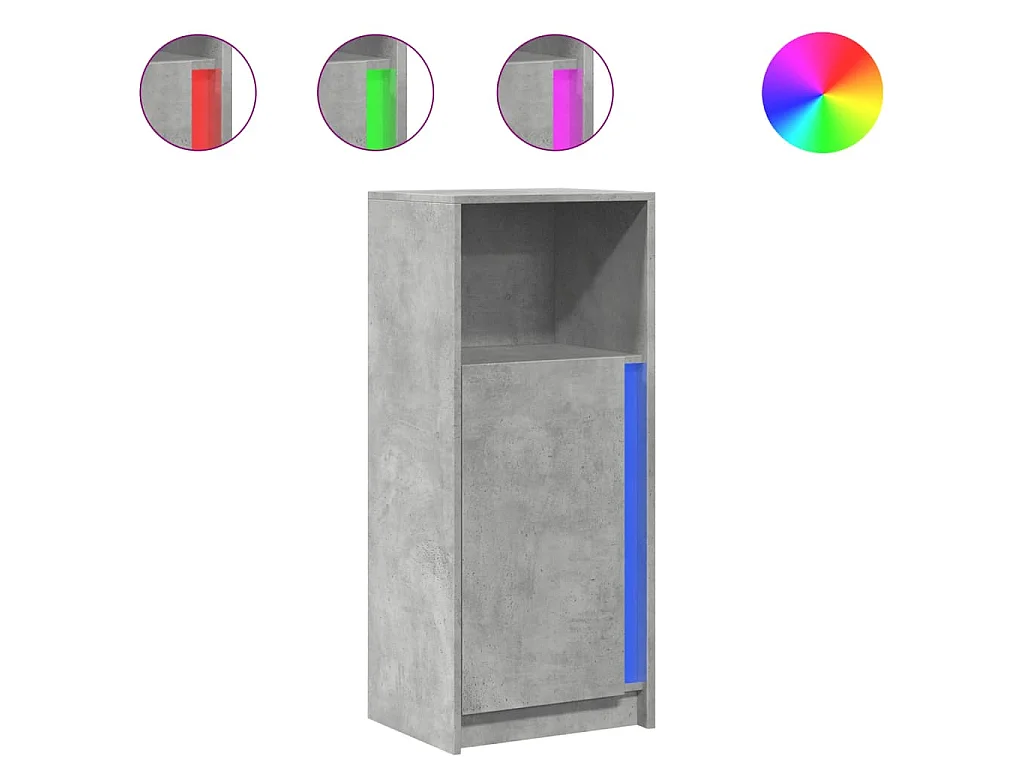 LED-Sideboard Betongrau 42,5x34x100 cm Holzwerkstoff