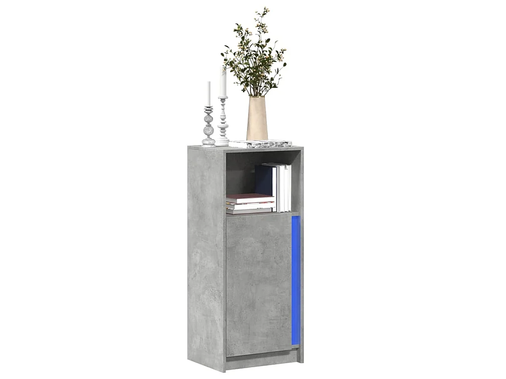 LED-Sideboard Betongrau 42,5x34x100 cm Holzwerkstoff