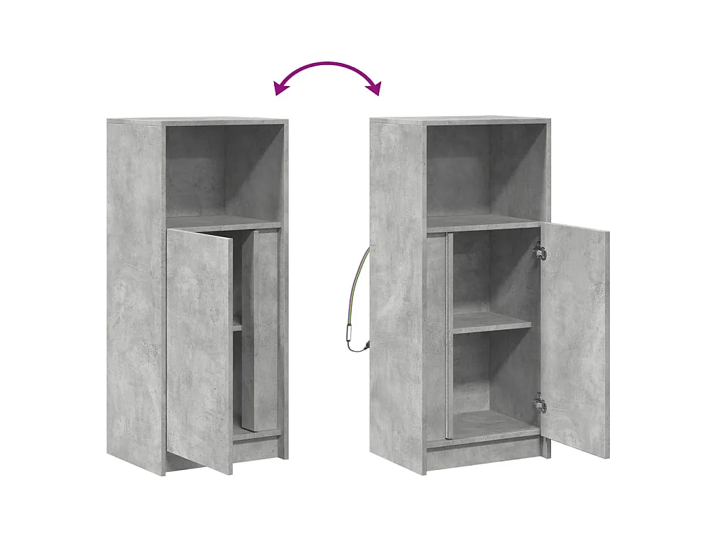 LED-Sideboard Betongrau 42,5x34x100 cm Holzwerkstoff