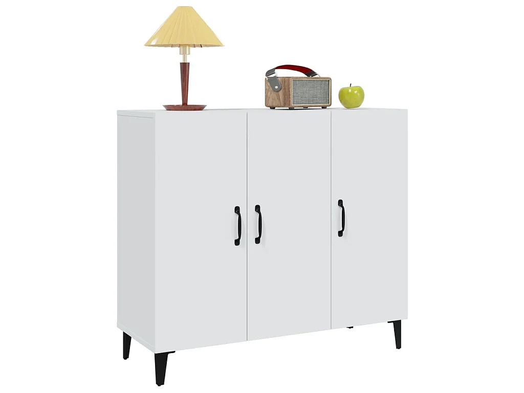 Buffet blanc 90x34x80 cm bois d'ingénierie
