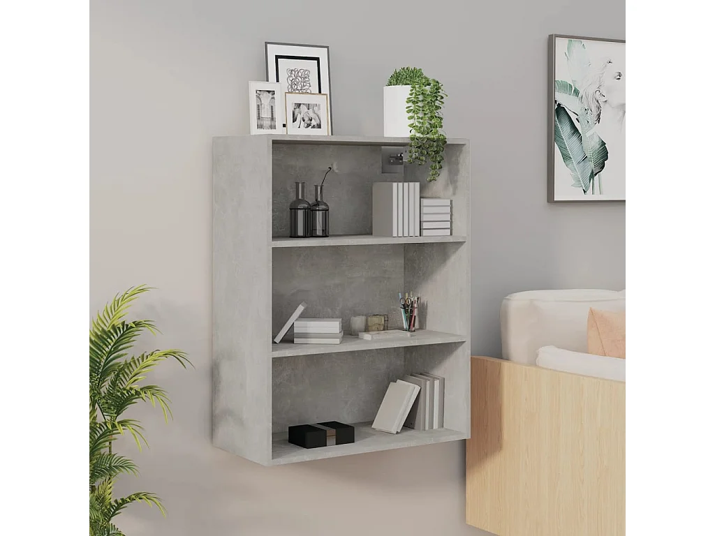 Armoire murale suspendue Gris béton 69,5x32,5x90 cm
