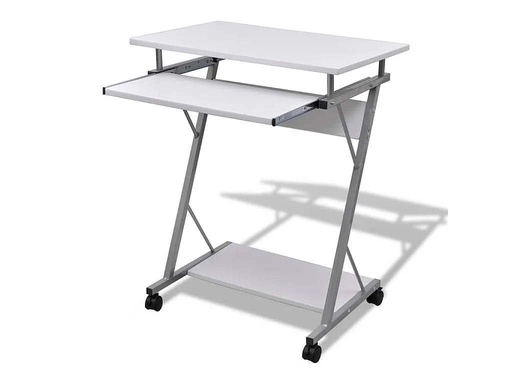 Studenten computerbureau 60 x 40 x 74 cm (wit)
