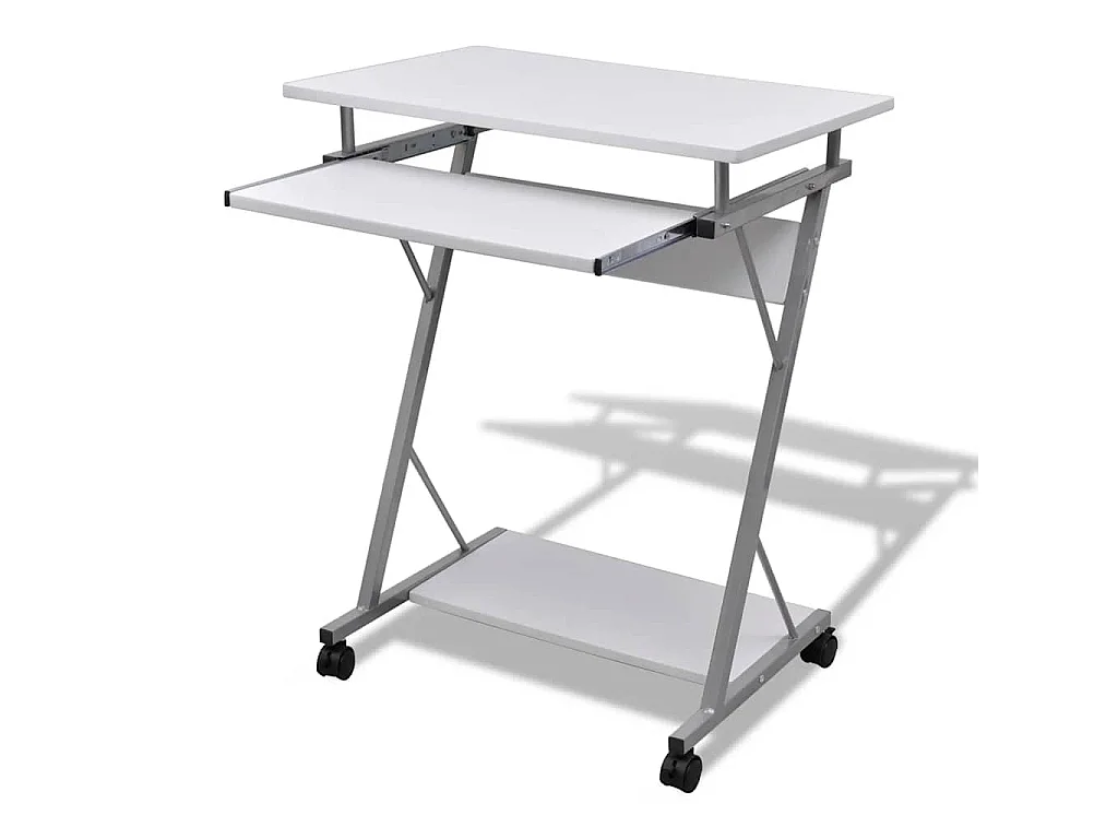 Studenten computerbureau 60 x 40 x 74 cm (wit)