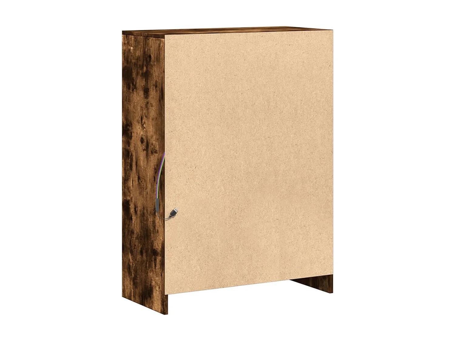 Buffet avec LED chêne fumé 72x34x100 cm bois d'ingénierie