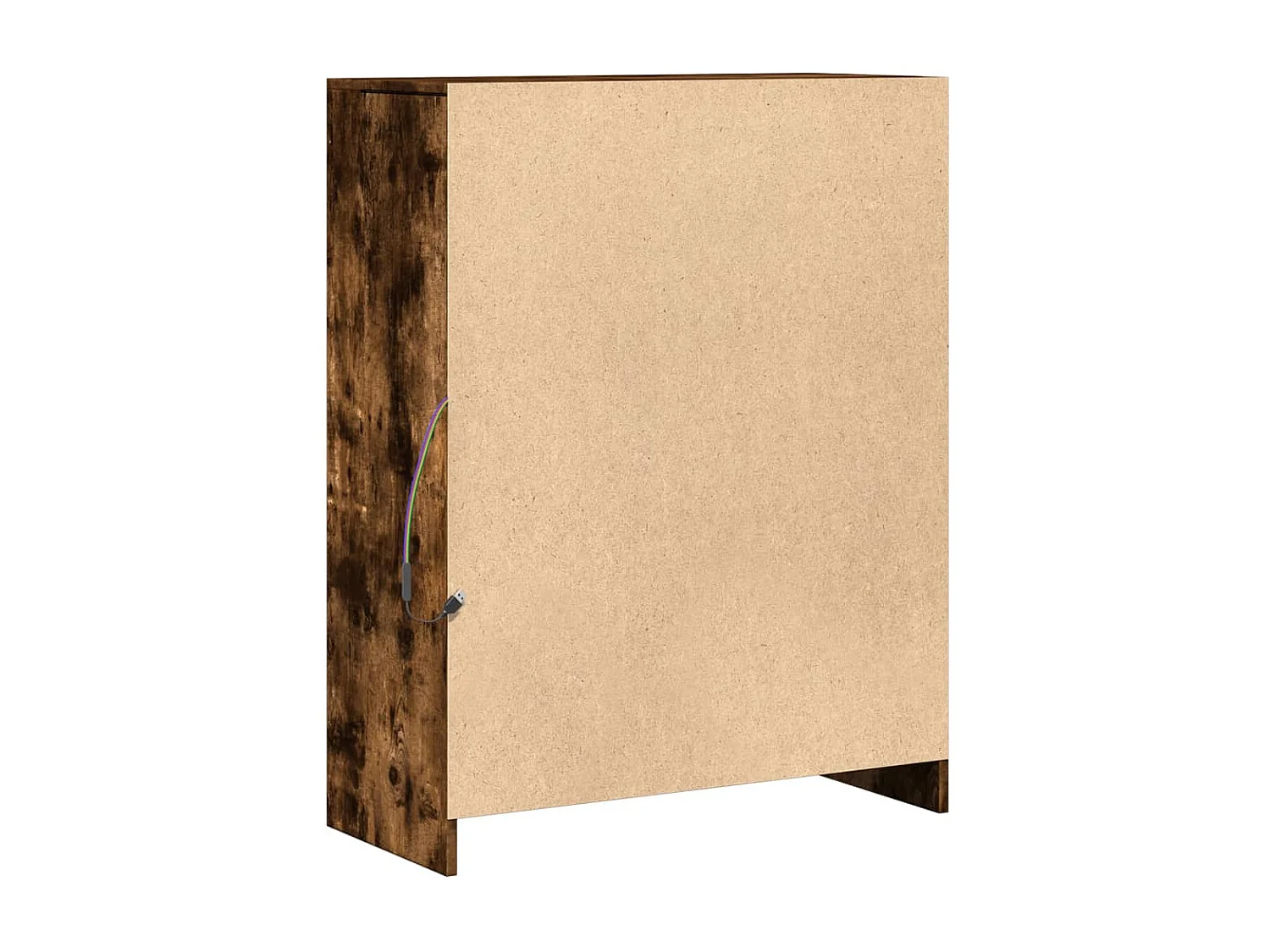 Buffet avec LED chêne fumé 77x34x100 cm bois d'ingénierie