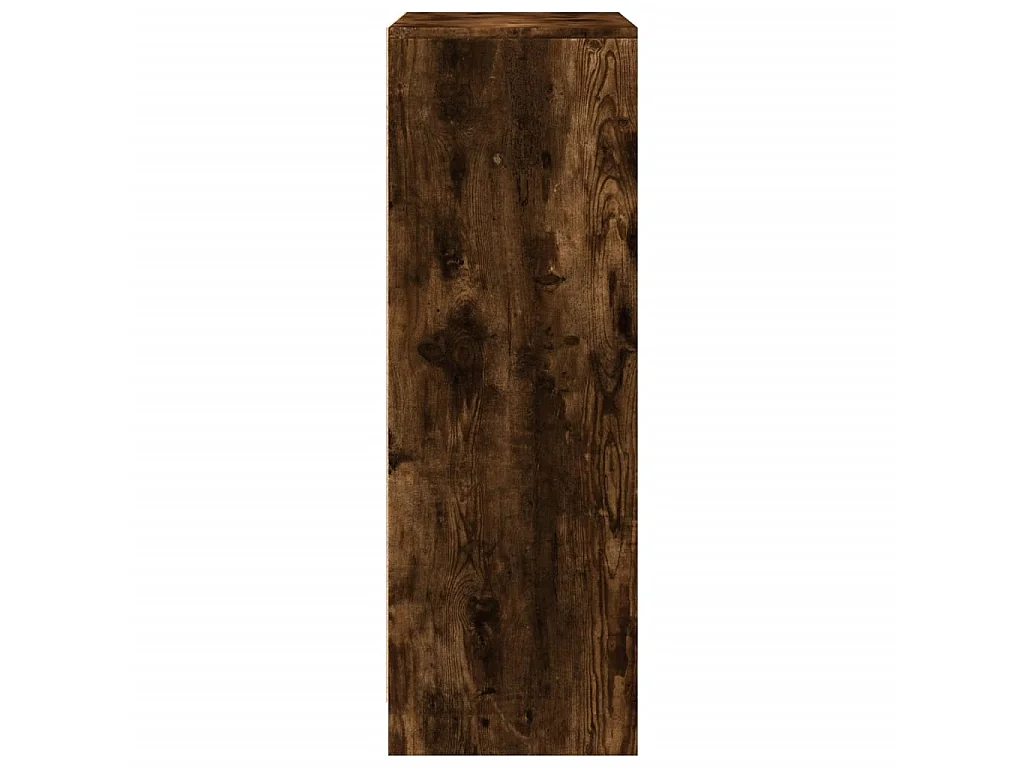 Aparador con LED madera ingeniería roble ahumado 77x34x100 cm