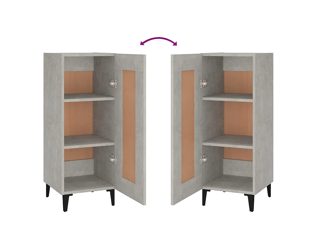 Buffet Gris béton 34,5x34x90 cm Bois d'ingénierie