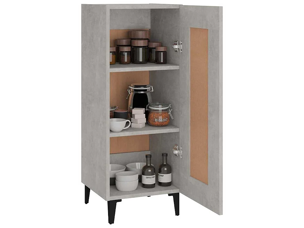 Buffet Gris béton 34,5x34x90 cm Bois d'ingénierie