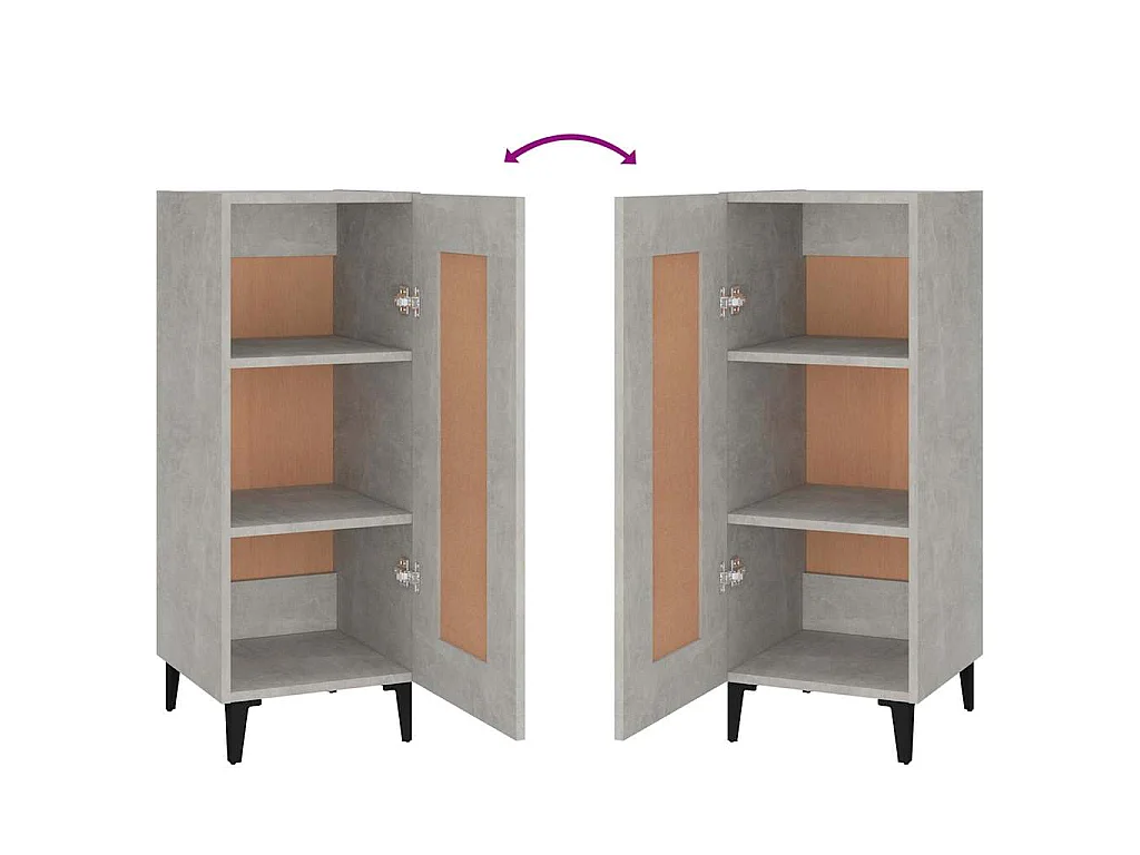 Buffet Gris béton 34,5x34x90 cm Bois d'ingénierie