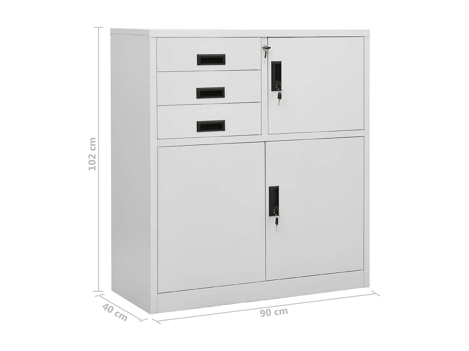 Armoire de bureau Gris clair 90x40x102 cm Acier