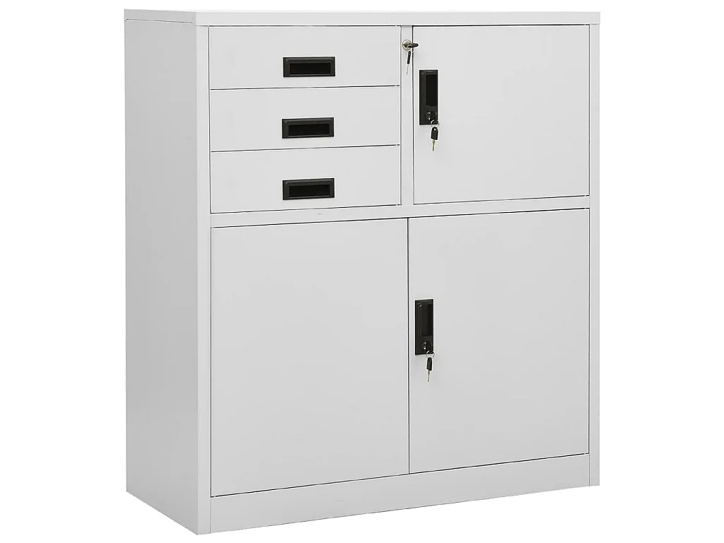 Armadio per Ufficio Grigio Chiaro 90x40x102 cm in Acciaio