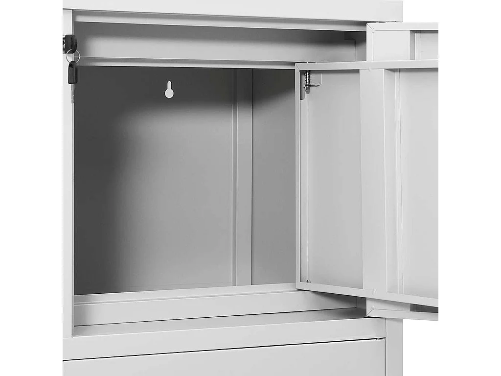 Armadio per Ufficio Grigio Chiaro 90x40x102 cm in Acciaio