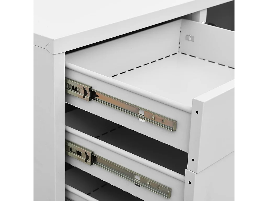 Armadio per Ufficio Grigio Chiaro 90x40x102 cm in Acciaio