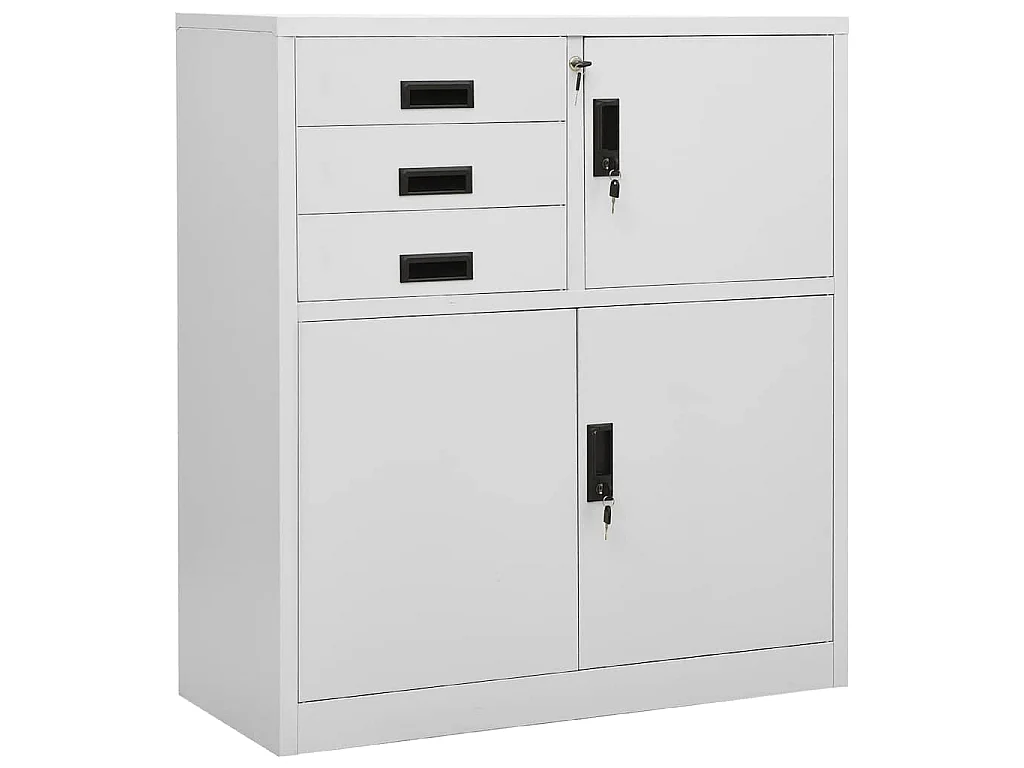 Büroschrank Hellgrau 90x40x102 cm Stahl