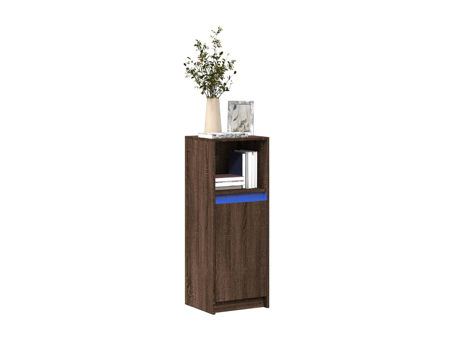 LED-Sideboard Braun Eichen-Optik 38x34x100 cm Holzwerkstoff
