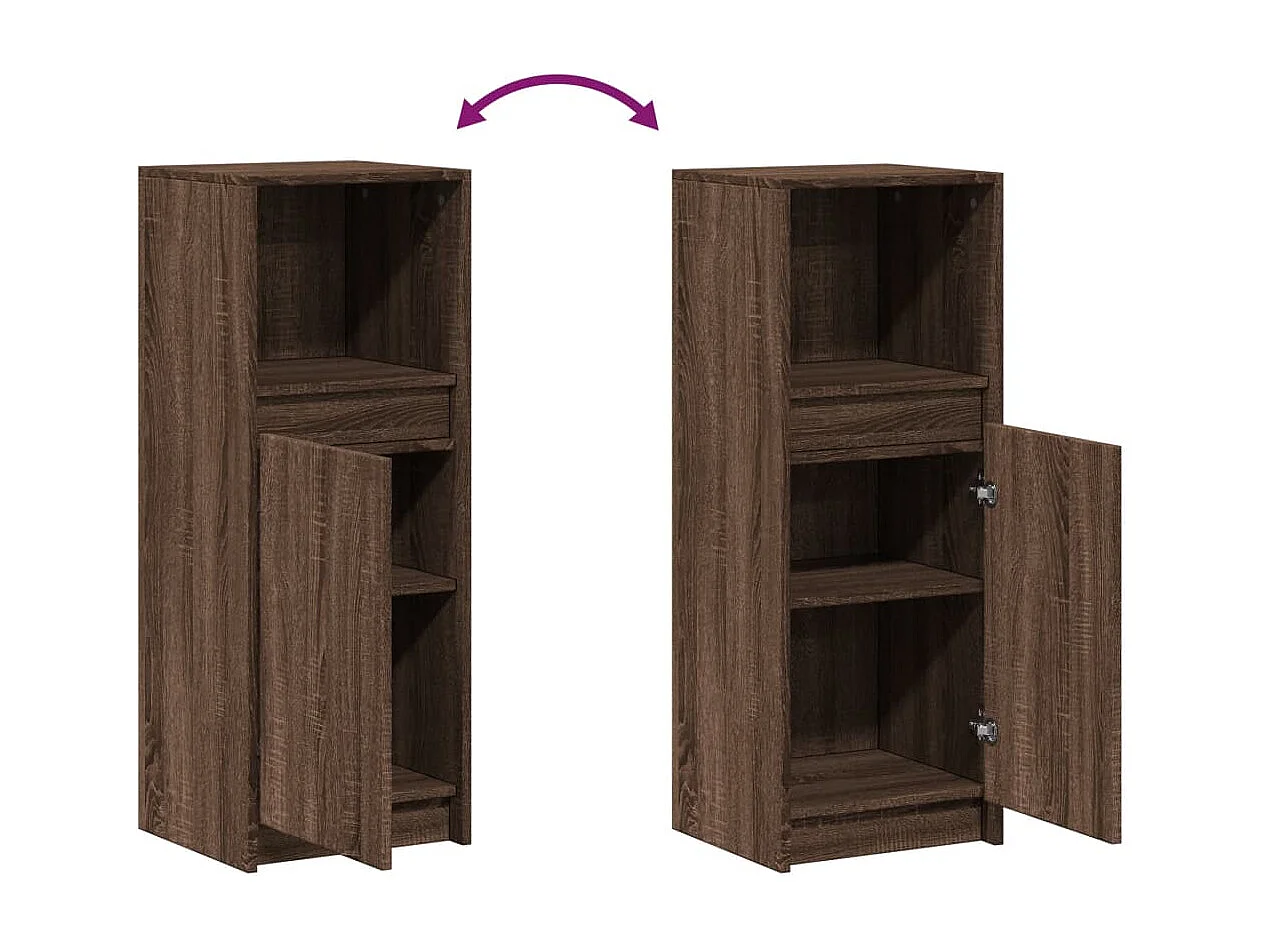 LED-Sideboard Braun Eichen-Optik 38x34x100 cm Holzwerkstoff