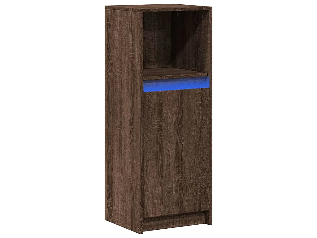 Buffet avec LED chêne marron 38x34x100 cm bois d'ingénierie