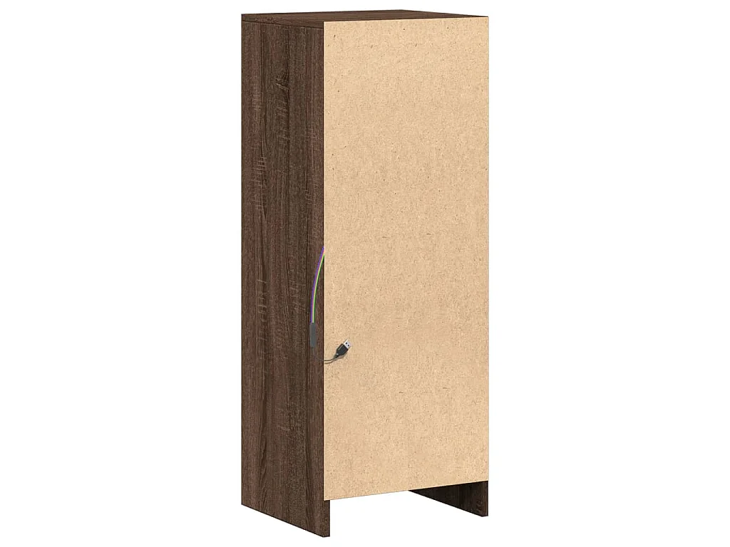 Buffet avec LED chêne marron 38x34x100 cm bois d'ingénierie