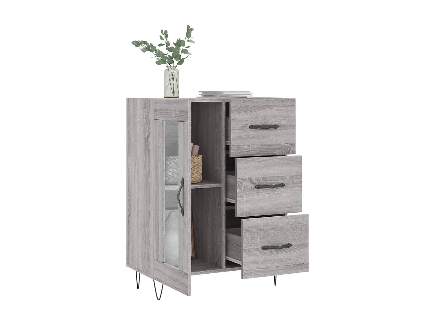Buffet sonoma gris 69,5x34x90 cm bois d'ingénierie
