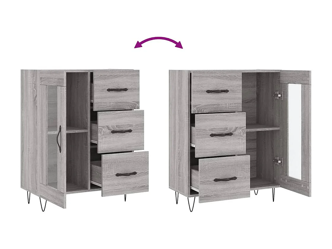Buffet sonoma gris 69,5x34x90 cm bois d'ingénierie