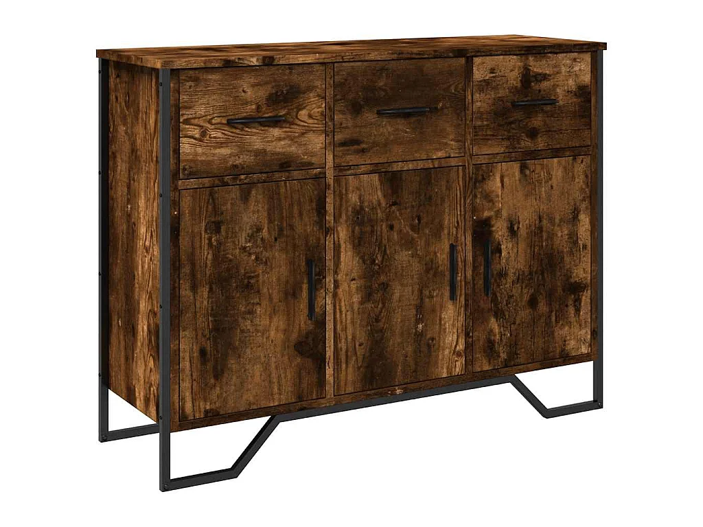 Dressoir 97x32,5x74,5 cm bewerkt hout gerookt eikenkleurig