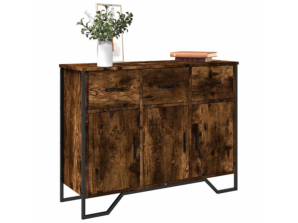 Dressoir 97x32,5x74,5 cm bewerkt hout gerookt eikenkleurig