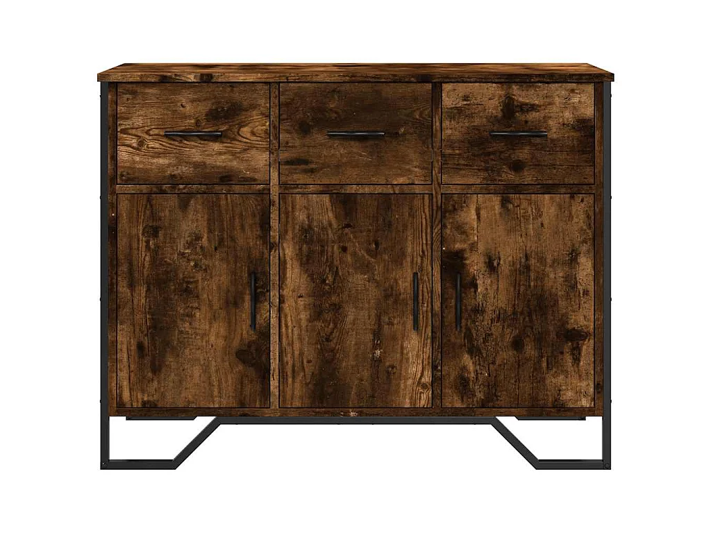 Dressoir 97x32,5x74,5 cm bewerkt hout gerookt eikenkleurig