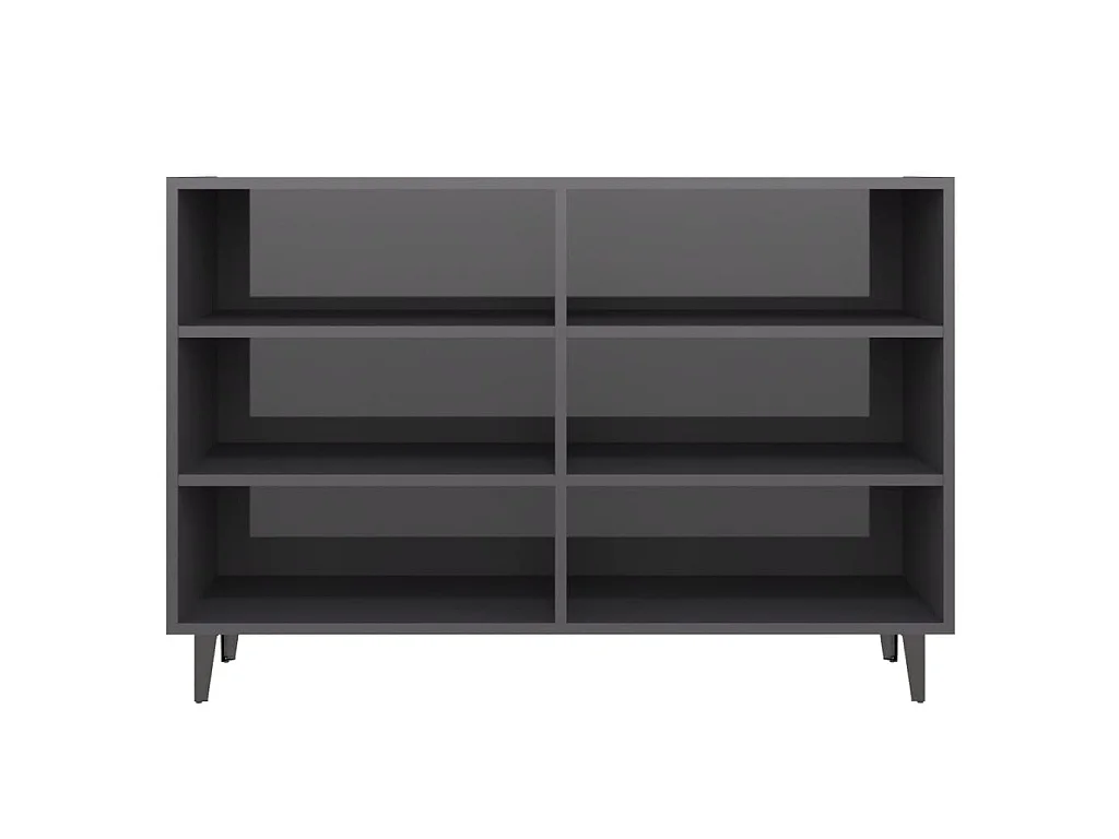 Buffet gris brillant 103,5x35x70 cm bois d'ingénierie