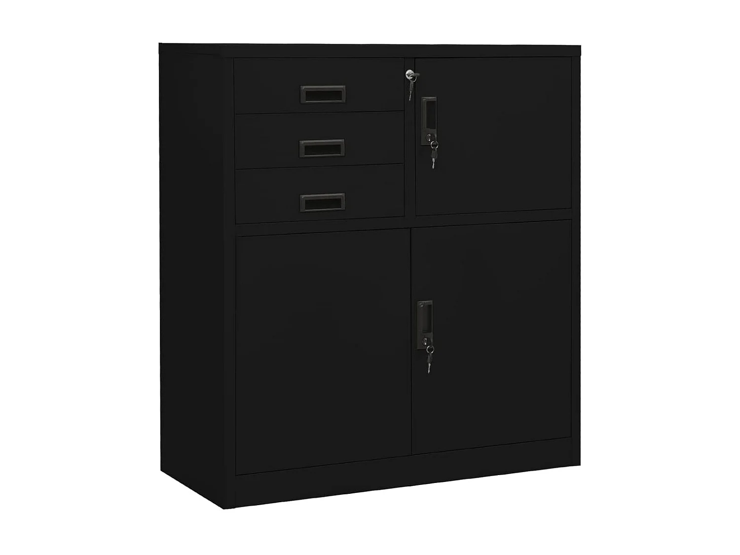 Büroschrank Schwarz 90x40x102 cm Stahl