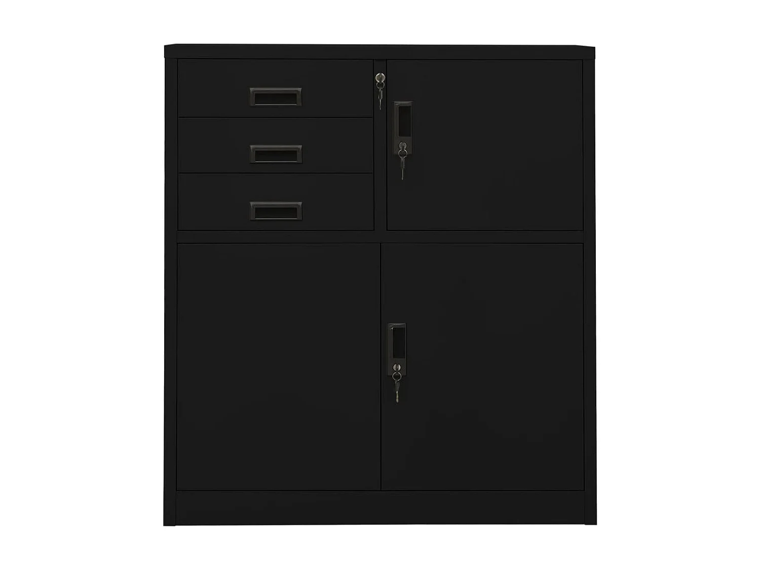 Büroschrank Schwarz 90x40x102 cm Stahl