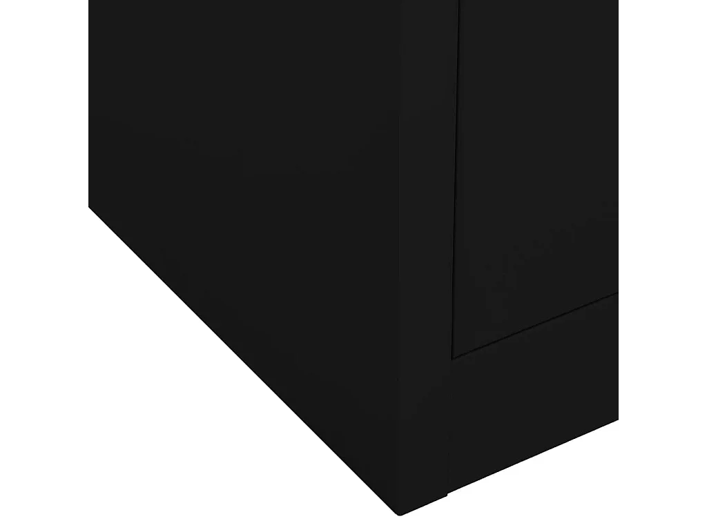 Büroschrank Schwarz 90x40x102 cm Stahl