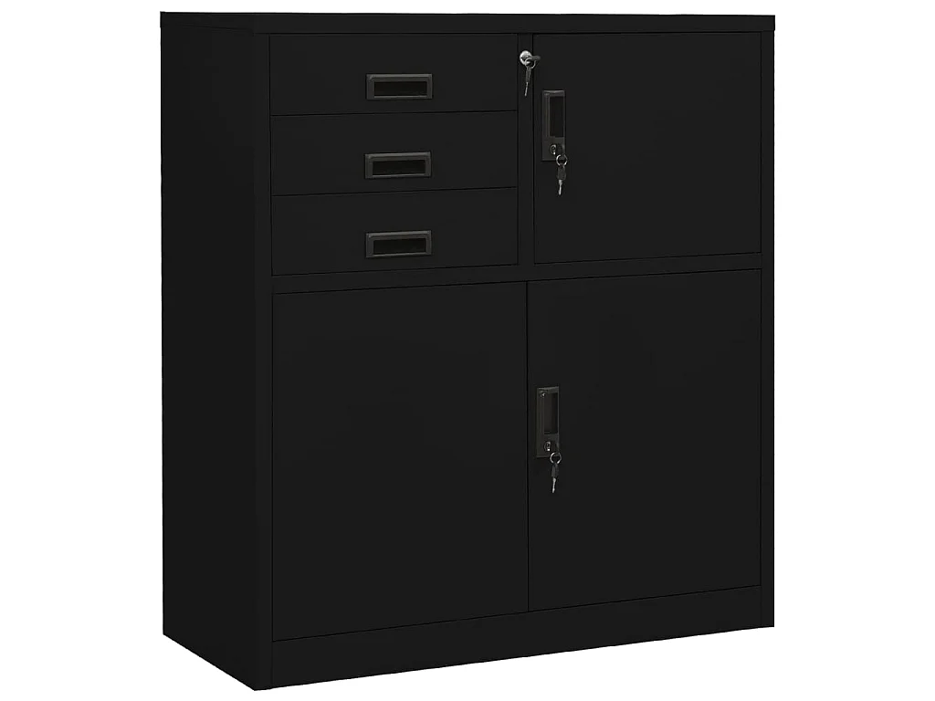 Armoire de bureau Noir 90x40x102 cm Acier