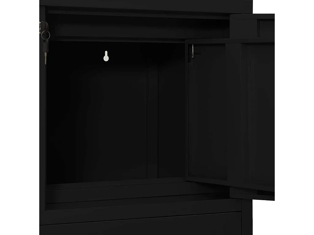 Armoire de bureau Noir 90x40x102 cm Acier