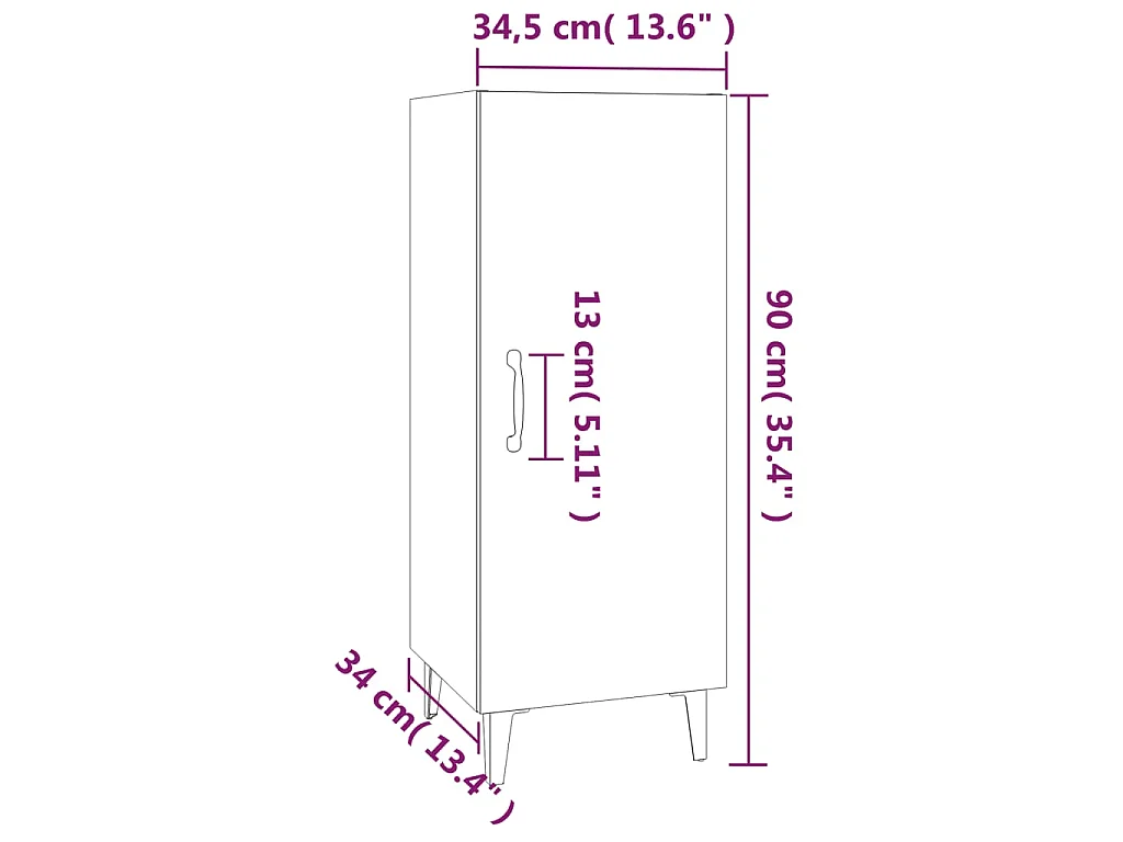 Buffet Blanc 34,5x34x90 cm Bois d'ingénierie