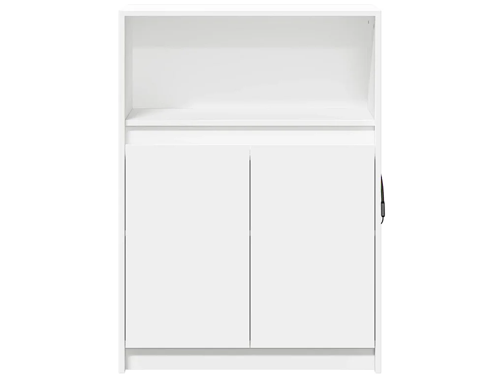 Dressoir met LED 72x34x100 cm bewerkt hout wit