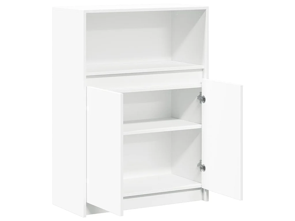 Dressoir met LED 72x34x100 cm bewerkt hout wit