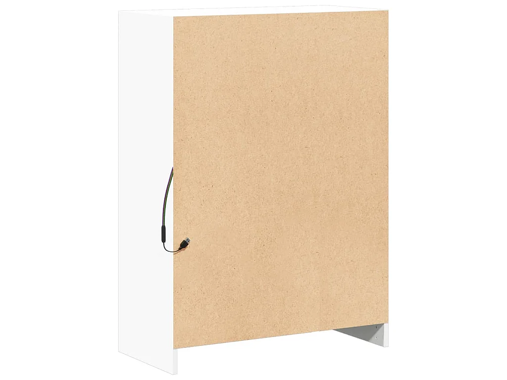 Dressoir met LED 72x34x100 cm bewerkt hout wit