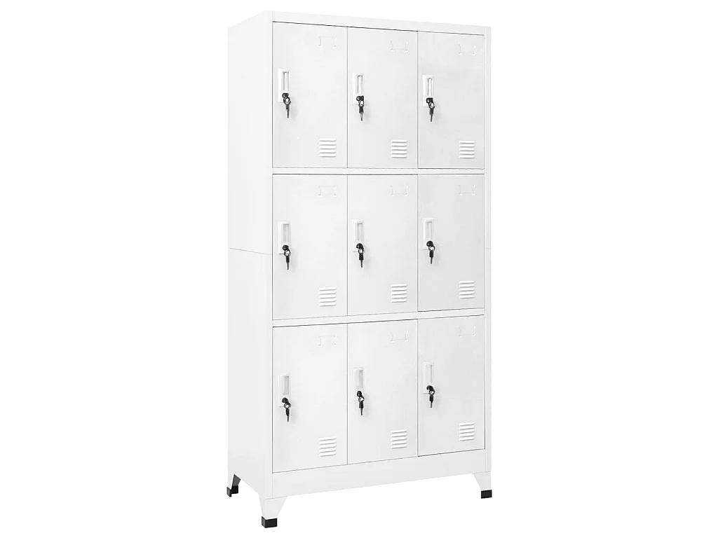 Armoire à casier avec 9 compartiments Acier 90x45x180 cm Gris
