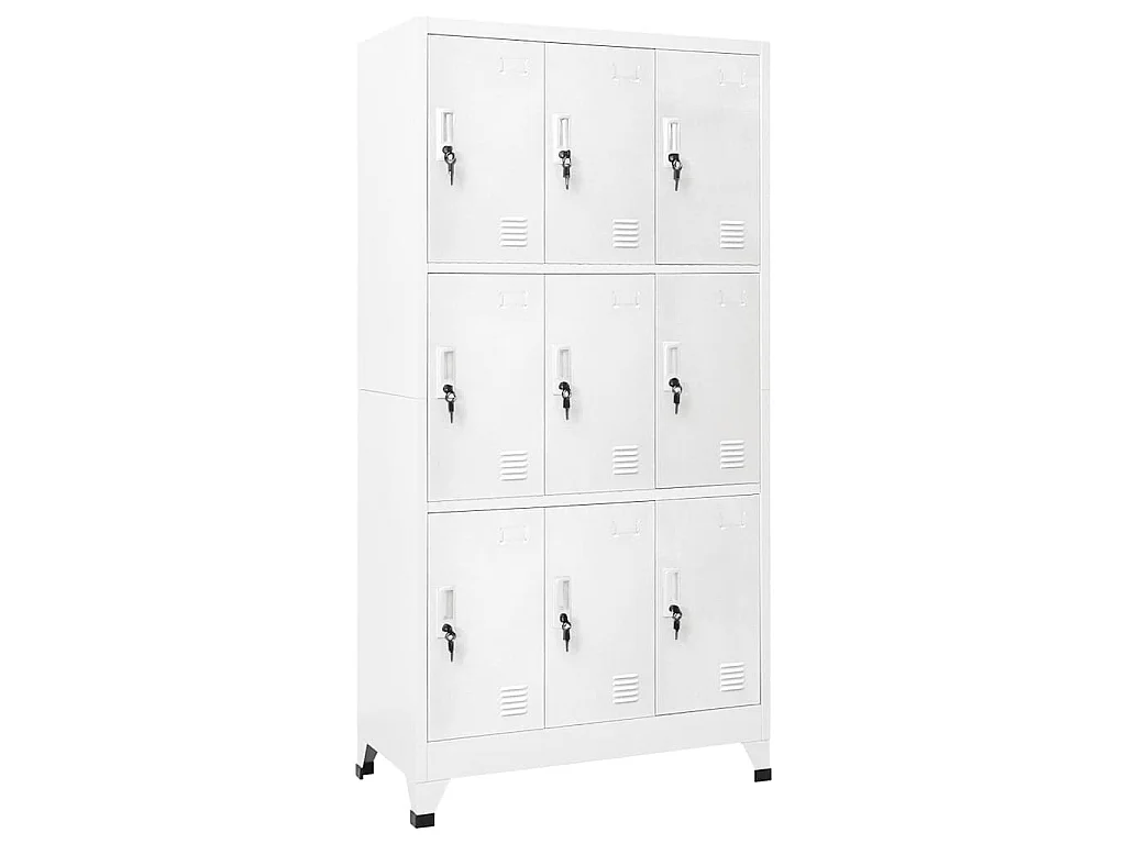 Armoire à casier avec 9 compartiments Acier 90x45x180 cm Gris