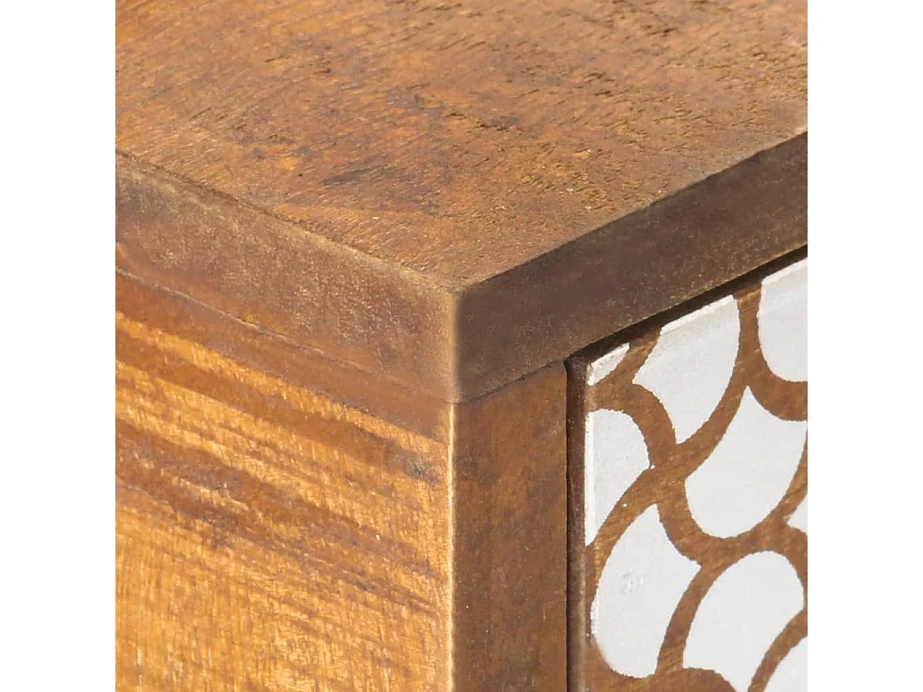 Sideboard mit Druckmustern 130x30x70 cm Massivholz Mango